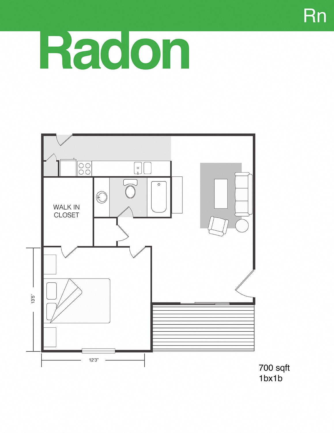 1 Bedroom 1 Bathroom C Floor Plan 1 Bedroom 1 Bathroom C Floor Plan at The Element Austin, Austin, TX